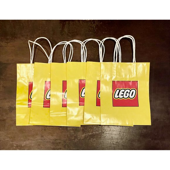(6) LEGO Retail Store Shopping Paper Bags Gift Bag Small 9.5" x 7.25" x 3" - Picture 1 of 10